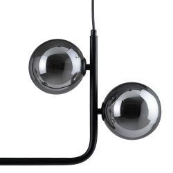 Black metal and glass ceiling lamp, 85 x 15 x 32 cm