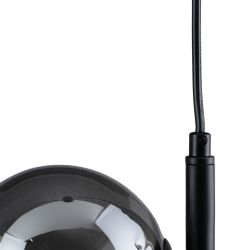 Black metal and glass ceiling lamp, 85 x 15 x 32 cm