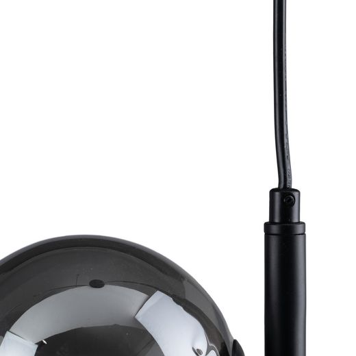 Black metal and glass ceiling lamp, 85 x 15 x 32 cm