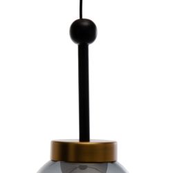 Black and gold metal and crystal ceiling lamp 11 x 11 x 26 cm