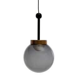 Black and gold metal and crystal ceiling lamp, 14 x 14 x 26 cm