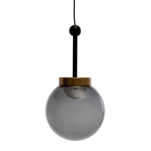 Black and gold metal and crystal ceiling lamp, 14 x 14 x 26 cm