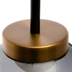 Black and gold metal and crystal ceiling lamp, 14 x 14 x 26 cm