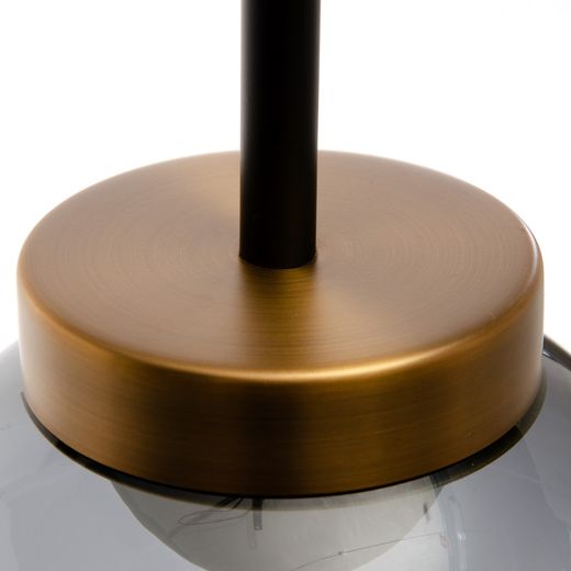 Black and gold metal and crystal ceiling lamp, 14 x 14 x 26 cm