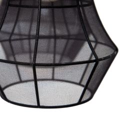 Black fabric-metal ceiling lamp 40 x 40 x 140 cm