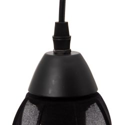 Black fabric-metal ceiling lamp 40 x 40 x 140 cm