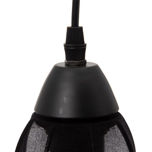 Black fabric-metal ceiling lamp 40 x 40 x 140 cm