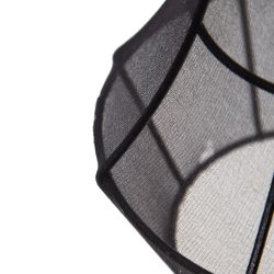 Black fabric-metal ceiling lamp 40 x 40 x 140 cm