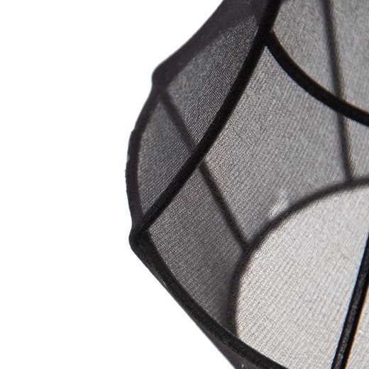 Black fabric-metal ceiling lamp 40 x 40 x 140 cm