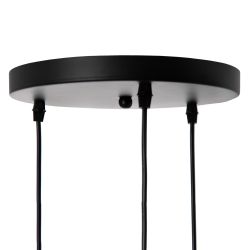 Black fabric-metal ceiling lamp 40 x 40 x 140 cm
