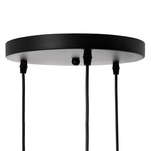 Black fabric-metal ceiling lamp 40 x 40 x 140 cm
