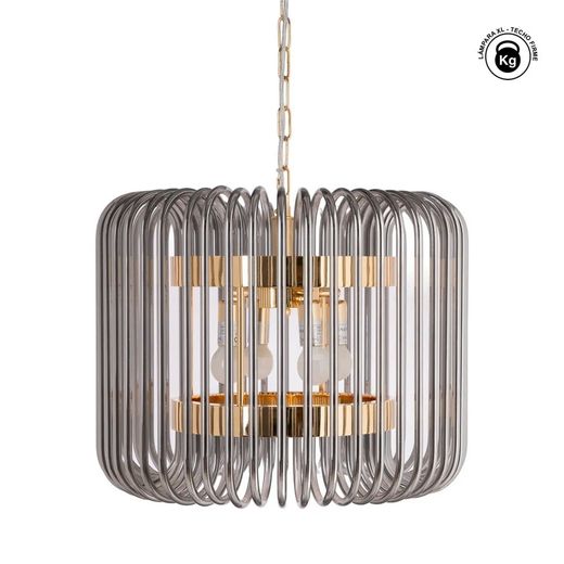 Goldgraue Kristall-Deckenleuchte 49,50 x 49,50 x 40 cm