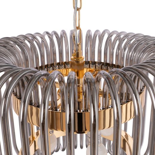 Goldgraue Kristall-Deckenleuchte 49,50 x 49,50 x 40 cm