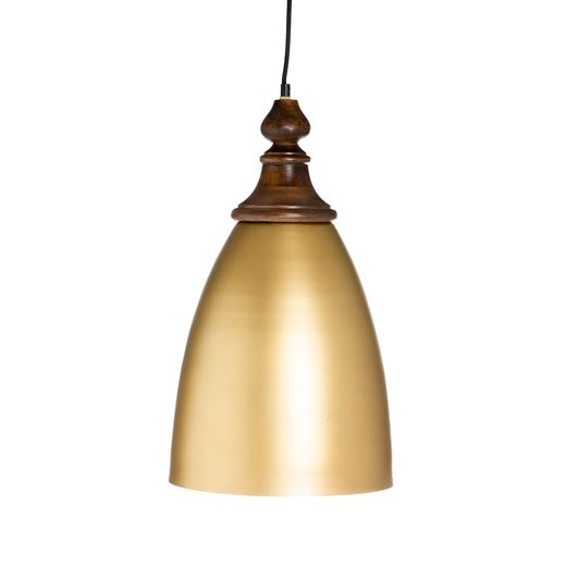 Gold wood-iron ceiling lamp 21 x 21 x 37 cm