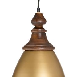 Gold wood-iron ceiling lamp 21 x 21 x 37 cm