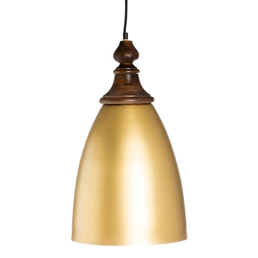 Gold wood-iron ceiling lamp 30 x 30 x 53 cm