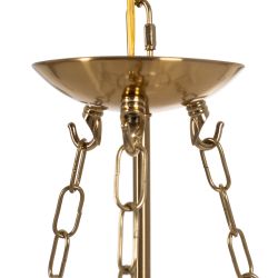 Deckenleuchte aus goldfarbenem Metall/Kristall, 28 x 28 x 53 cm