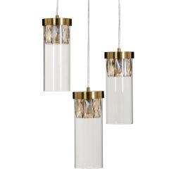 Gold metal-crystal ceiling lamp 31 x 31 x 45 cm