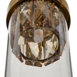 Gold metal-crystal ceiling lamp 31 x 31 x 45 cm