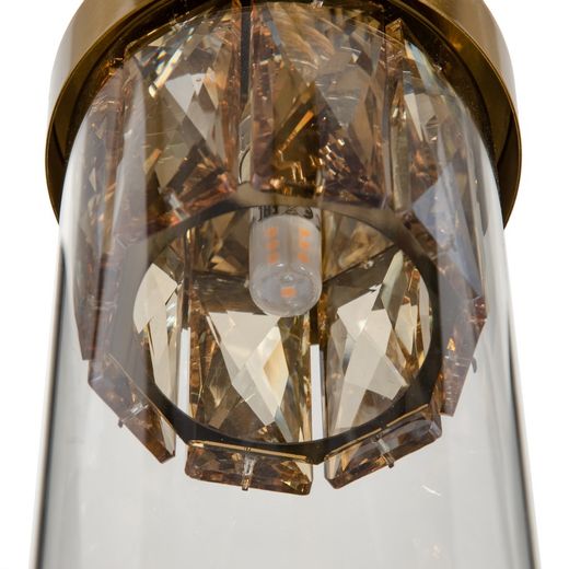 Gold metal-crystal ceiling lamp 31 x 31 x 45 cm