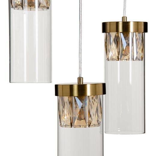 Gold metal-crystal ceiling lamp 31 x 31 x 45 cm