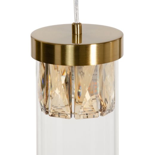 Gold metal-crystal ceiling lamp 91 x 11 x 45 cm
