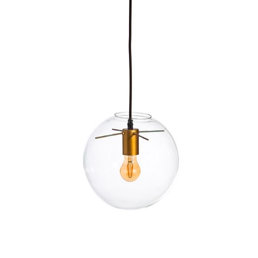 Gold-transparent crystal ceiling lamp 25 x 25 x 25 cm