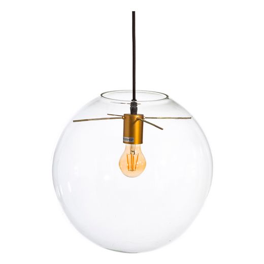 Gold-transparent crystal ceiling lamp 30 x 30 x 30 cm
