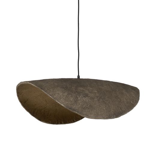 Deckenlampe in Antikgold, Pappmaché, 73 x 47 x 25 cm