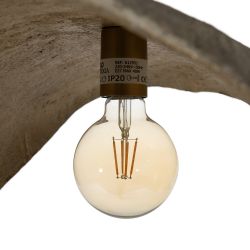 Deckenlampe in Antikgold, Pappmaché, 73 x 47 x 25 cm