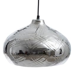 Silver aluminum ceiling lamp, decorative, 34 x 34 x 23 cm