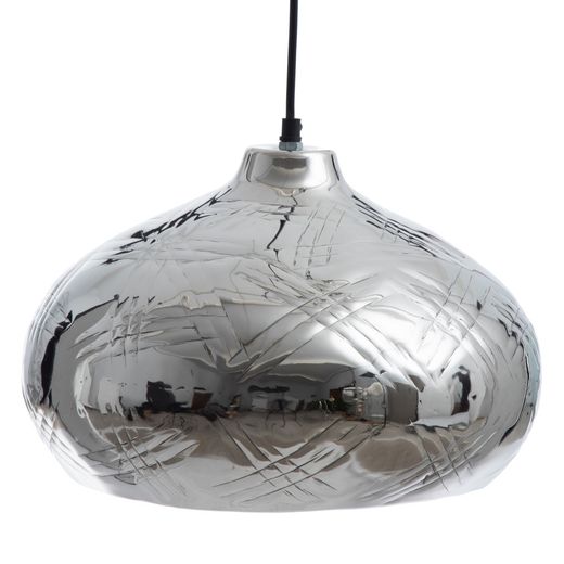 Silver aluminum ceiling lamp, decorative, 34 x 34 x 23 cm