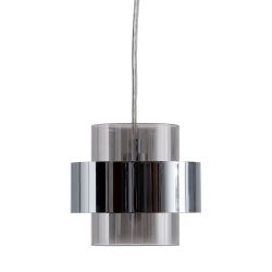 Silver ceiling lamp, crystal/metal, 13 x 13 x 12 cm