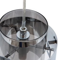 Silver ceiling lamp, crystal/metal, 13 x 13 x 12 cm