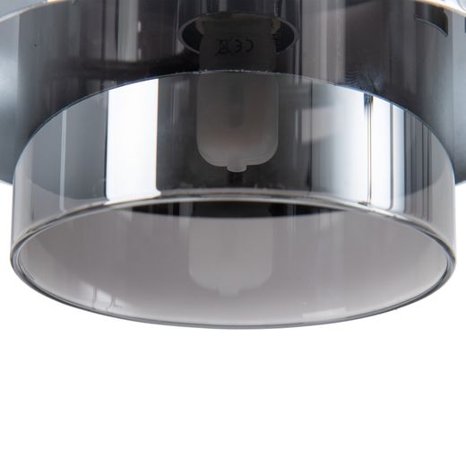 Silver ceiling lamp, crystal/metal, 13 x 13 x 12 cm