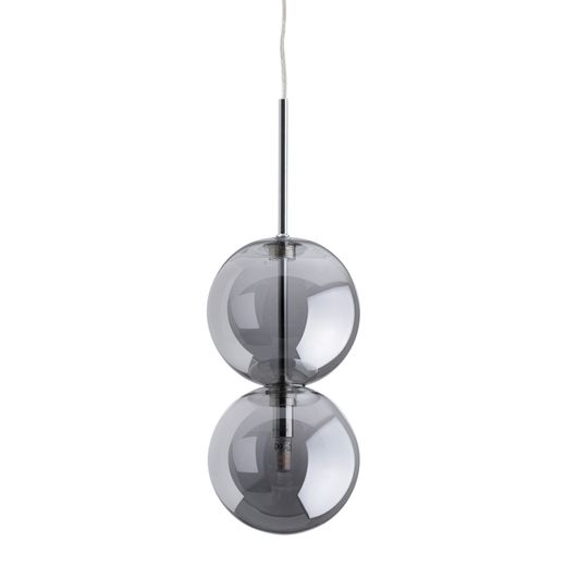 Silver iron/glass ceiling lamp 15 x 15 x 120 cm