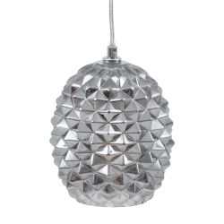 Silver iron/glass ceiling lamp 15 x 15 x 17.50 cm