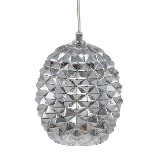 Silver iron/glass ceiling lamp 15 x 15 x 17.50 cm