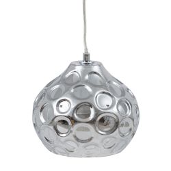 Silver iron/glass ceiling lamp 18 x 18 x 17.50 cm
