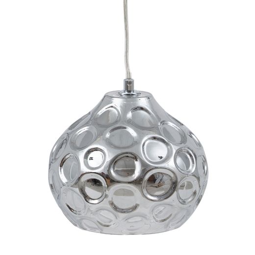 Silver iron/glass ceiling lamp 18 x 18 x 17.50 cm