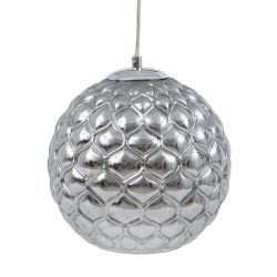 Silver iron/glass ceiling lamp 23 x 23 x 21.50 cm