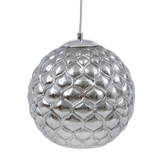 Silver iron/glass ceiling lamp 23 x 23 x 21.50 cm