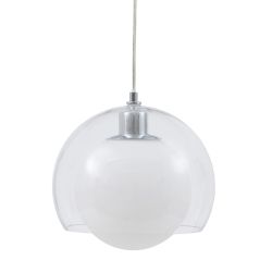 Silver iron/glass ceiling lamp 25 x 25 x 19.50 cm