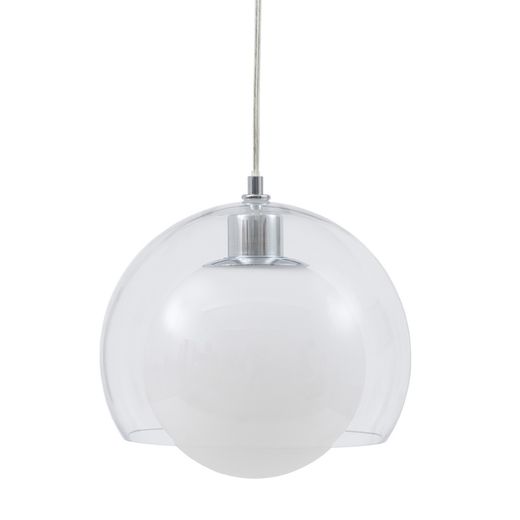 Silver iron/glass ceiling lamp 25 x 25 x 19.50 cm
