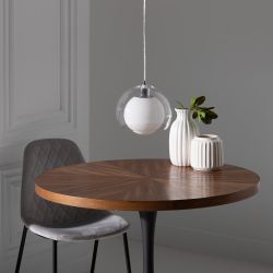 Silver iron/glass ceiling lamp 25 x 25 x 19.50 cm