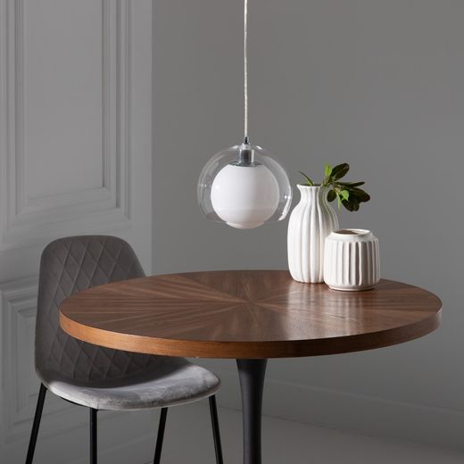 Silver iron/glass ceiling lamp 25 x 25 x 19.50 cm