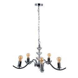 Silver metal-crystal ceiling lamp 63.50 x 60.50 x 91 cm