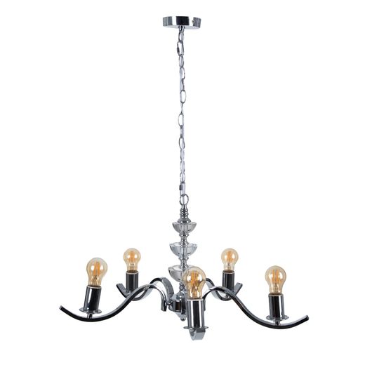 Silver metal-crystal ceiling lamp 63.50 x 60.50 x 91 cm