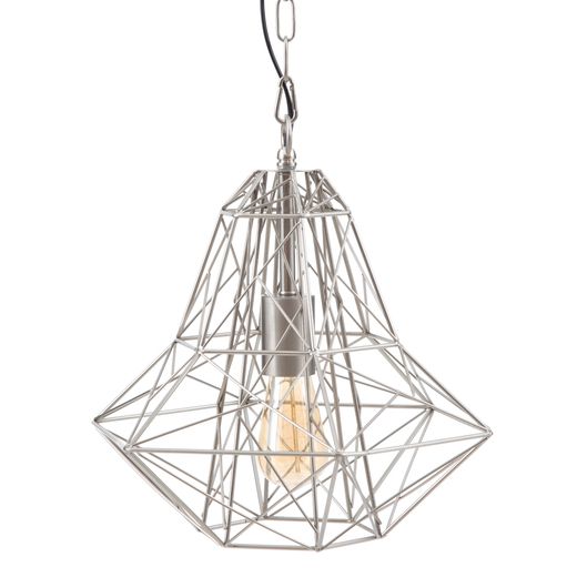 Silver metal ceiling lamp, lighting, 30 x 30 x 36 cm