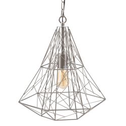 Silver metal ceiling lamp, lighting, 35 x 35 x 45 cm